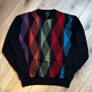 F/X Fusion Sweater Men’s L Argyle Cosby Multicolor Pullover Crewneck